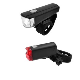 Fischer Set di luci per Bicicletta 12 Lux, Set di luci a Batteria, Luce Anteriore e Posteriore, Protezione dagli Spruzzi d'Acqua Secondo IP44, Approvato dalla StVZO, Nero