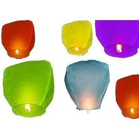 Wedding and Party Store Paper Chinese Lanterns, Multi-Colour, Pack of 10