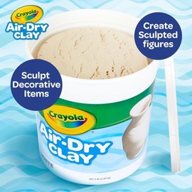 Unbranded Crayola Air Dry Clay (5lbs), Natural White Modeling Clay for Kids, Sculpting Mat