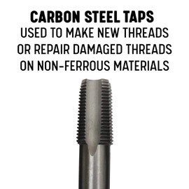 NPT Pipe Tap Set 6-Piece NPT Pipe Tap Repair Kit, Carbon Steel, Essential Sizes