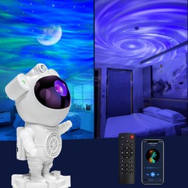 Astronaut Galaxy Projector, Bluetooth Music Speaker, Sleep White Noise, 360° Adjustable Colour Change with Remote Control and Timer, Night Light for Children and Adults, Gift Choice