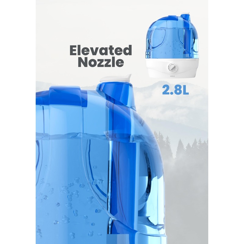 AZEUS 2.8L Large Capacity Ultrasonic Cool Mist Humidifier - Powerful