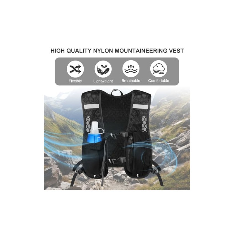 Running Vest for Men and Women, Breathable & Reflective Hydration