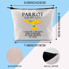 Parrot Makeup Bag Macaw Lover Gift Cute Bird Parrot Lover Gift Pet Cockatoo Themed Cosmetic Bag (Parrot 3UK)