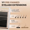 LASHVIEW YY Lash Extensions, C Curl 0.05mm 8-15mm Premade 4D