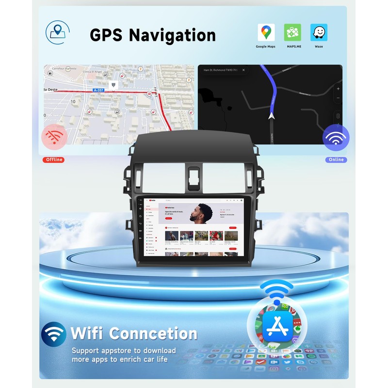 8 CORE 6G+128G Car Radio Stereo for Toyota Corolla 2009-2013,