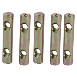sourcingmap 5pcs M8x60mm Dual Hole Zinc Plated Iron Slotted Drive Cross Dowel Barrel Nut