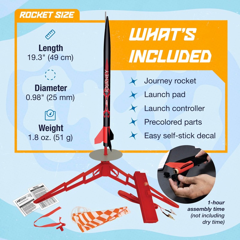 Estes 1441 Journey Launch Set, Beginner Rocket Model Kit for