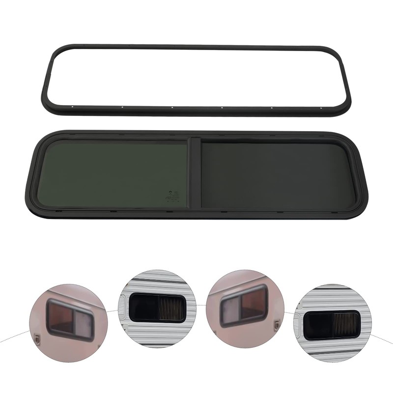 RibasuBB Horizontal RV Window, 42” W X 12” H Tinted