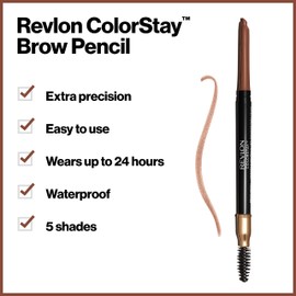 REVLON Revlon Eyebrow Pencil, Colorstay Eye Makeup with Eyebrow Spoolie, Waterproof, Longwearing Angled Precision Tip, 215 Auburn, 0.01 Oz/ 0.35g