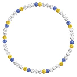 VIEKIER Baseball Chain Beaded Necklace, 16/18/20'' Ice Collection Diamond Rhinestone Bling Discoball Baseball Dirp Accessories Necklace for Sport Lovers (White, Yellow, Blue)