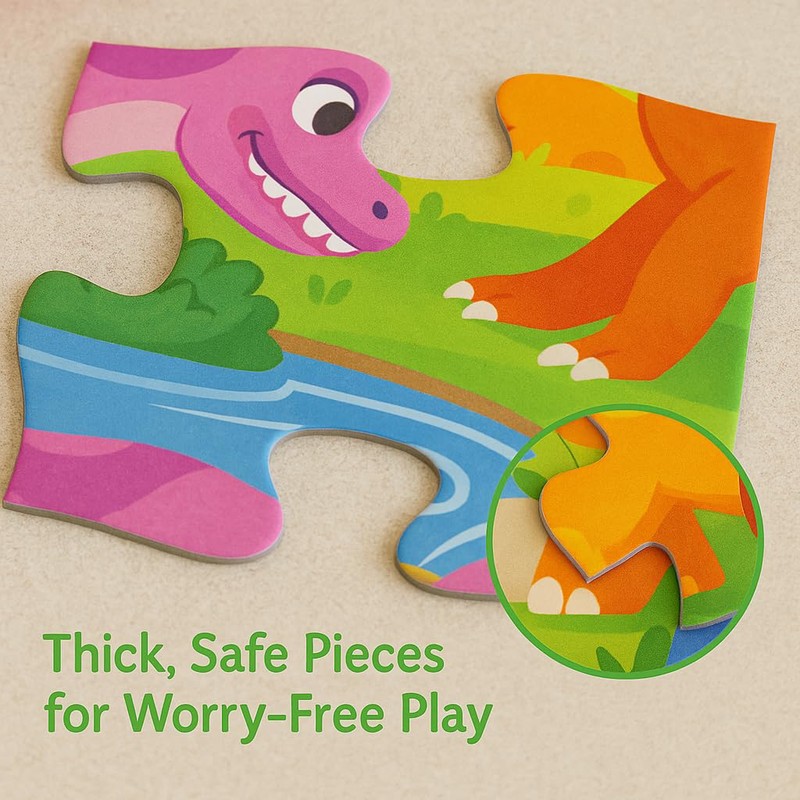 Dinosaur Floor Puzzle for Kids Ages 3-8 – 60-Piece Jumbo