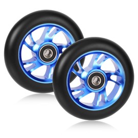 Pack of 2 100 mm stunt scooter wheels, stunt tyre replacement wheels, skateboard wheels with ABEC, 9 ball bearings, hardness 88A, suitable for all kinds of scooters