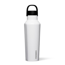 Corkcicle Sport Canteen - Keeps Drinks Cold 25 Hours - Stainless Steel Water Bottle - Triple-Insulated - Spill-Proof - Summer Drinkware Gift - Keeps Drinks Ice Cold - 20 oz - Gloss White