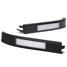 Auto Dynasty Chrome Housing White SMD LED Turn Signal Light Compatible with 09-14 Ford F150 Towing Side Mirror