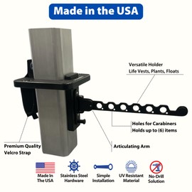 DockBloxx Heavy-Duty Life Vest Holder – Collapsible Dock Organizer for PFDs & Floats – UV-Resistant, No-Drill Easy Install – Made in USA – Fits a 2" Square Post