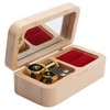 Mechanical Wooden Music Box Jewelry Ring Box Home Ornament Gifts