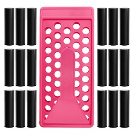 YouFuyi 50 Lip Balm Container Kit with Filling Tray and Spatula, Round Tube Refillable Empty Tube 3 Colors, 0.15 oz, BPA Free, for DIY Homemade Lipstick Lipstick (50 black kits,)