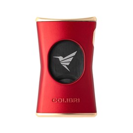 Colibri Premium Slim Cigar Cutter - Ergonomic Stainless Steel Spring-Loaded Straight Cut Blade, Ideal for up to 66+ Ring Gauge - Gift for Cigar Enthusiasts (Red)