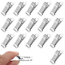 16 PCS Metal Mini Clamps, Mini Alligator Clips Small Spring Clamps Silver Crocodile Alligator Clips for Backdrop Office Paper Hanging Lights Photos Curtains, Smooth Jaw, 5/16 inch Capacity