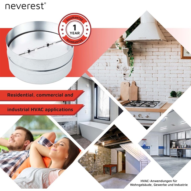 Klimapartner RK 160 - In-line Backdraught Shutter Vent for Extractor