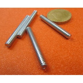 Zinc Plated Steel Fully Threaded Stud RH 10-24 Thread Size x 1.50" Length 50 Pcs