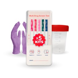 Prueba Antidoping en orina panel de 5 parametros, 5 Kits.