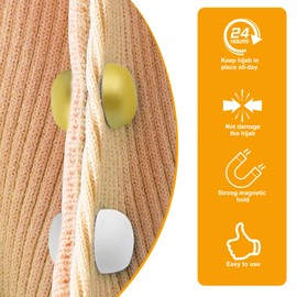 Hijab Magnets Strong Pinless Hijab Pins for Women, No-Damage to Fabric Headscarf Clips, Multi-Use Magnetic Pins for Cloth, Scarf, Dress (8 Pairs Matte)