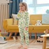 Krafig Cartoon Lizards Pattern Unisex Long-Sleeve PJ Sets, 2-Piece Pajamas