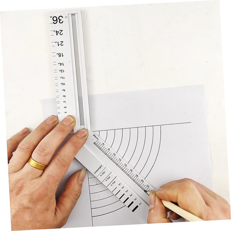 Operitacx 3 Pcs Rotatable Arc Measuring Tool Multi Angle Ruler