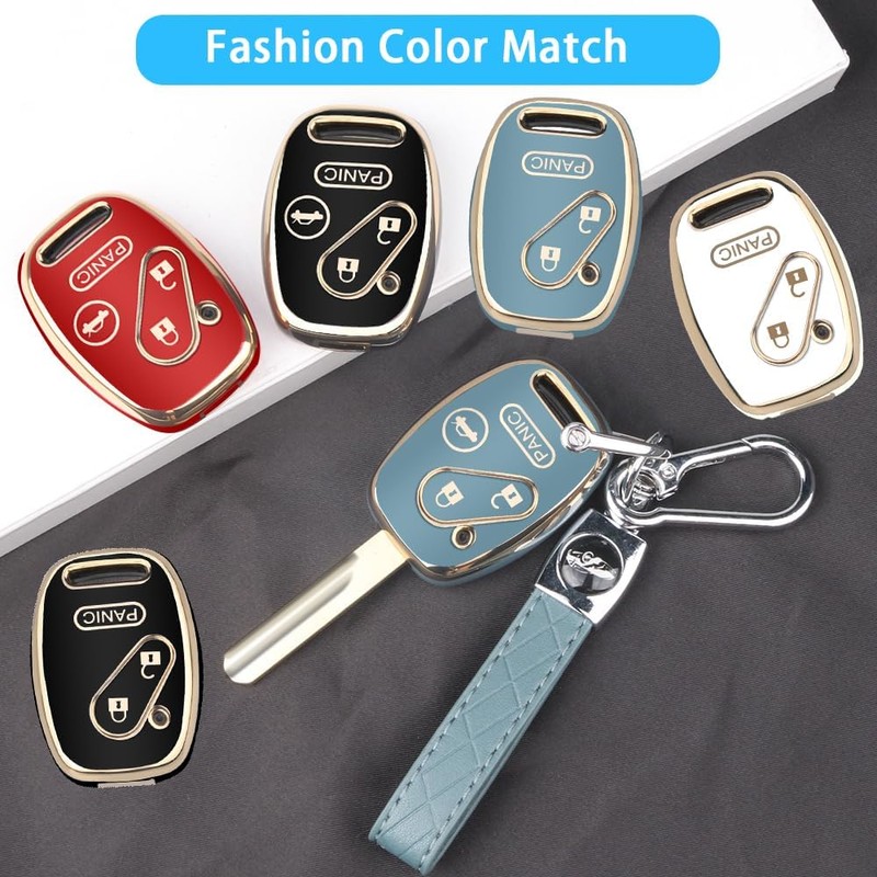 MILD EAST for Honda Key Fob Cover with Keychain, Car