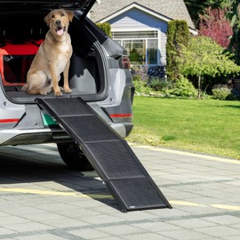 62 Inch Folding Dog Ramp for Extra Large Dogs, SUV Pet Ramp, Non-Slip Surface, Portable & Lightweight Dog Access Ramp, Supports up to 132 lbs