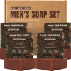 Rinse & Robust Mens Pine Tar Soap Bar Set, 4