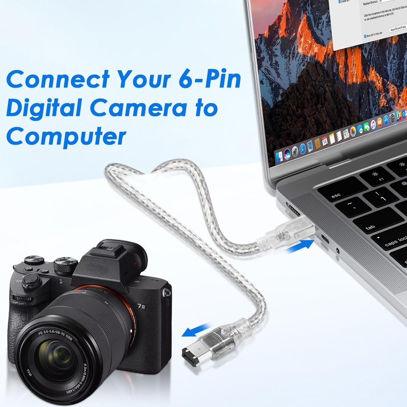 6ft Firewire to USB Adapter Cable 6 Pin IEEE 1394