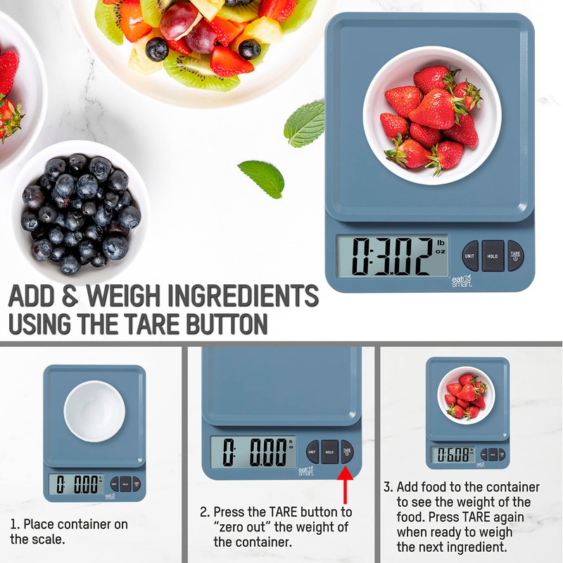 Eat Smart Eat Smart 11lb Food Kitchen Plastic Blue Scale