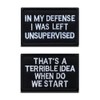 2 Pieces "In My Defense I Was Left Unsupervised &