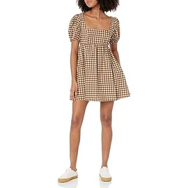 Show Me Your Mumu Women's Smitten Babydoll Dress, Brown Gingham