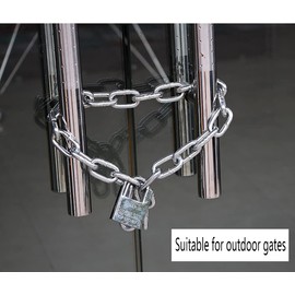 Security Chain Hardened 8mm Thick Shrouded Padlock Safety Chain Lock kit,with 4 Key -Resistant Pad Lock Heavy Duty Chain Lock for Gate Bike Motorcycles Generator Fence Both Indoor and Outdoor use