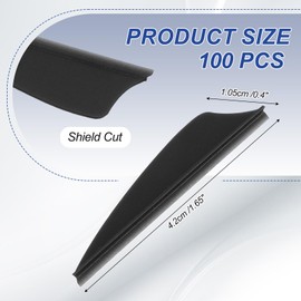 PATIKIL Arrows Vanes, 100 Pack 1.65 Inch Arrow Fletching Archery Arrow Feather Shield Fletch for DIY Target Shooting, Black