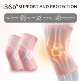 Knee Supports, Knees Support for Women Arthritis, Knee Support for Womens Running, Knees Brace for Ladies for Gym, Arthritis Running, Work Out,Hiking Ligament Injury With Wristbands Headband(XL)