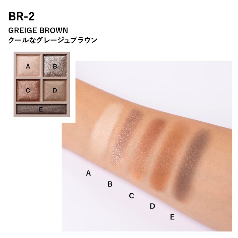 Visee Riche BR-2 Eye Palette, Panoramic Design, Greige Brown, 0.2
