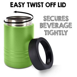 Clear Water Home Goods - 12 oz Stainless Steel Double Wall Vacuum Insulated Can or Bottle Beverage Cooler - Powder Coated Olive Drab Green - 6 Pack