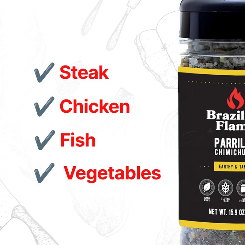 Brazilian Flame Parrilla Seasoning - Parrilla Chimichurri - 15.9 oz
