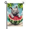 isegMind Hello Summer Watermelon Garden Flags for Outside 12x18 In
