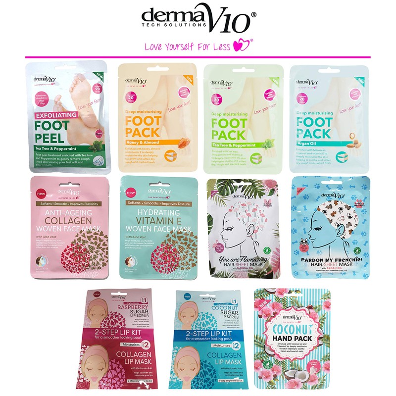 Derma V10 Deeply Moisturising Coconut Hand Pack, Enriched with Coconut