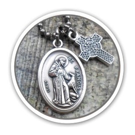 St. Francis of Assisi, Saint Francis Necklace, Keychain or Clip, Patron Saint Confirmation Gift, Catholic Jewelry, Customize with Initial or Crystal Birthstone Option, Unisex Gift