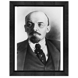 Vladimir Lenin Photograph in a Black Beveled Frame - Historical Artwork from 1920 - (5" x 7") - Matte