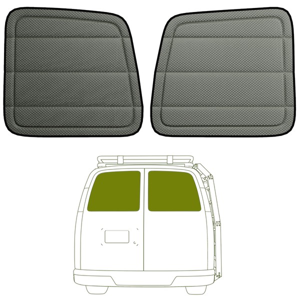 VANNCAMP Rear Door Window Covers(Pair) for Chevy Express/Gmc Savana, Magnetic