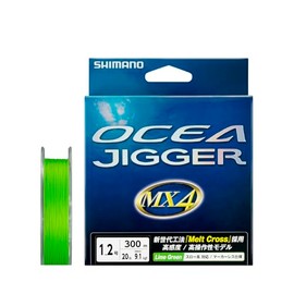 Shimano PE Line Ocea Jigger MX4, 984.3 Feet (300 M), No. 1.2, Lime Green, PL-O74P Fishing Line