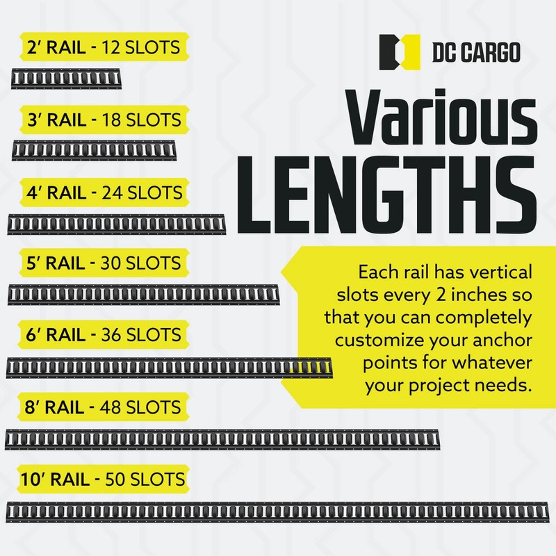 DC Cargo Mall E Track Tie Down Rail Kit 3'
